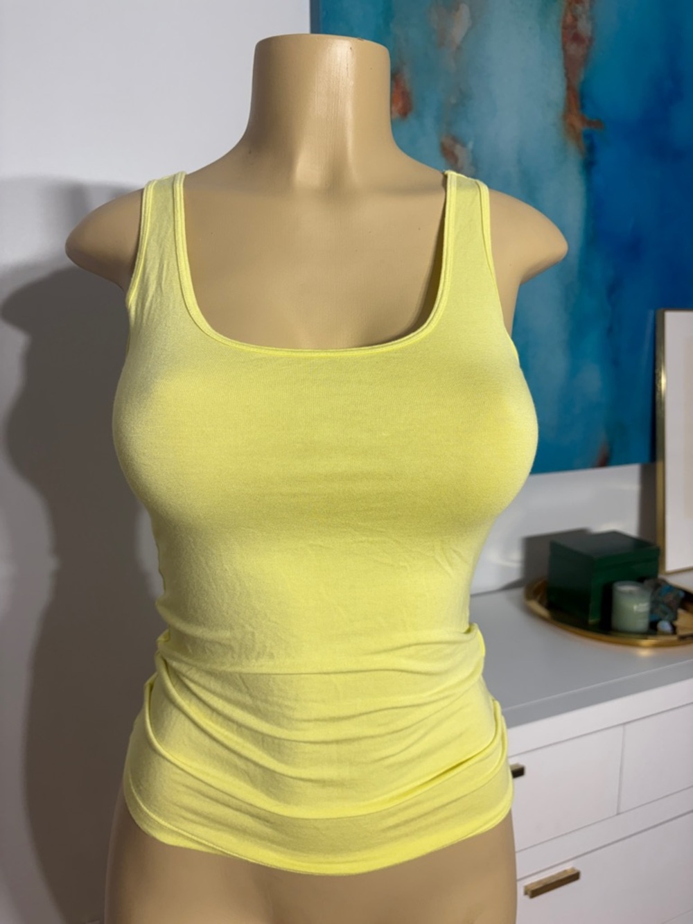 Forever 21 Neon Yellow Scoop Neck Tank Top